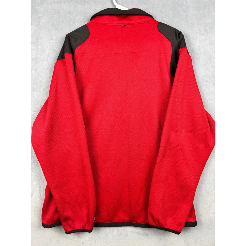OGIO Mens Red Full Zip Performance Jacket Total Logo XL Textured Knit Mock Neck